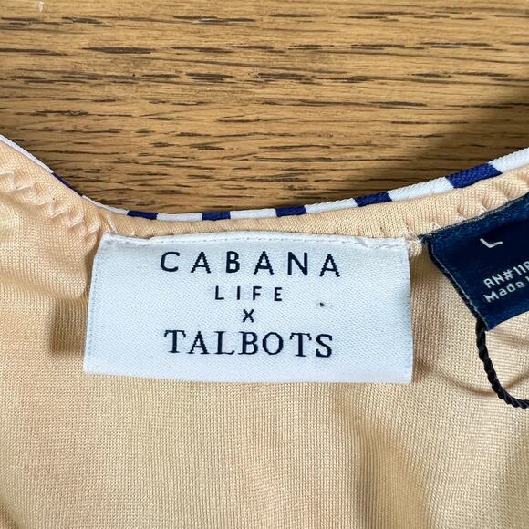 Cabana Life x Talbots Tie Front One Piece Bathing Suit Womens Large NWT - Picture 3 of 6